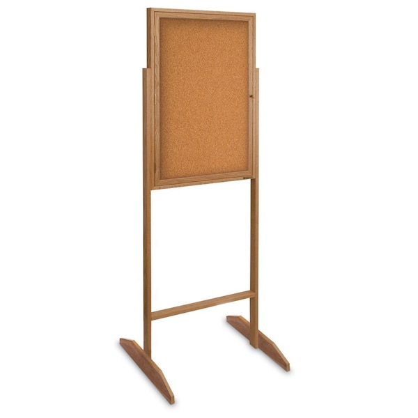 Sliding Door Indoor Enclosed Corkboard, 4